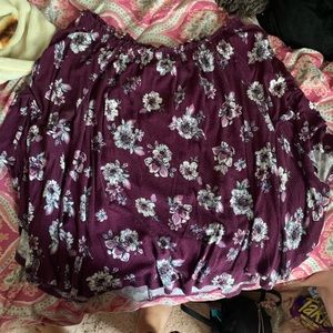 Time and tru purple & white off shoulder blouse